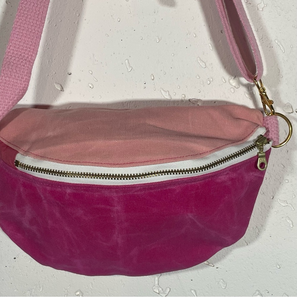 Pink canvas fanny pack/purse